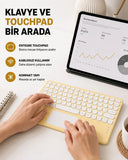 Bluetooth Klavye – Kablosuz, Sessiz Tuşlu, Android İos Windows Uyumlu, Kompakt Taşınabilir Tasarım - 1