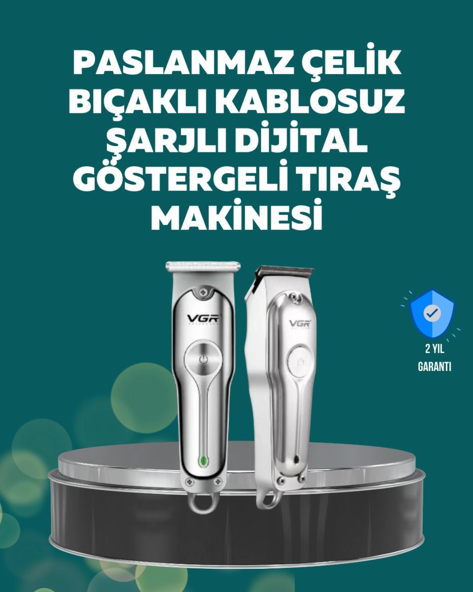 Profesyonel Saç Ve Sakal Kesme Makinesi – Şarjlı, Sessiz Motor, Ayarlanabilir Tarak