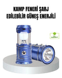Güneş Enerjili Kamp Lambası Şarjlı Taşınabilir Kompakt Açık Hava Işığı - 1