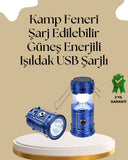 Güneş Enerjili Katlanabilir Kamp Feneri – Usb Şarjlı, Hafif Ve Çok Fonksiyonlu - 1