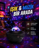 Sesle Etkileşimli Yıldız Projektörlü Gece Lambası – Bluetooth Hoparlörlü, Usb Girişli, Dönen Okyanus - 1