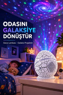 Dinozor Yumurtası Galaksi Projektör Gece Lambası 4'ü 1 Arada – Bluetooth Hoparlörlü - 1