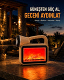 Güneş Enerjili Alev Efektli Lamba Cob Led Su Geçirmez Çok Fonksiyonlu - 1