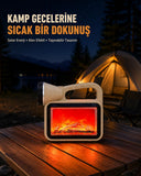 Alev Efektli Solar Lamba Cob Işıklı Taşınabilir Bahçe Kamp Aydınlatma - 1