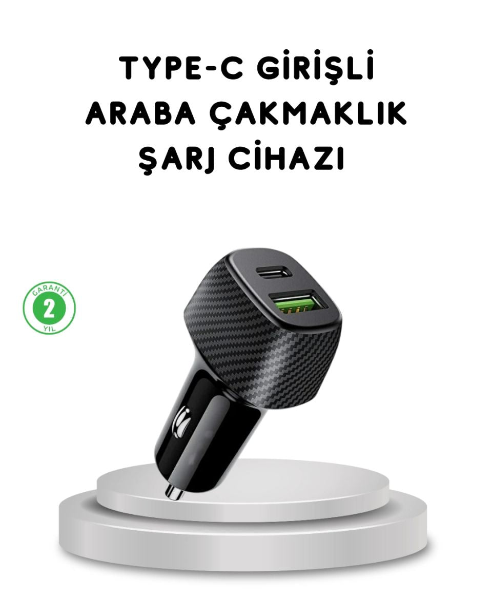 38w Araç Şarj Cihazı Type-c Pd Usb Hızlı Şarj Çift Port