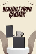 Çakmak Parlak Siyah Benzinli Çakmak Cep Boy Doldurulabilir - 1
