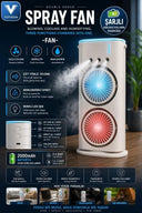 Vothoon Çift Başlıklı Sprey Fan Nemlendirici Ve Renkli Led Işıklı Beyaz - 1