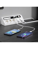 5’li Akım Korumalı Priz 2500w | 2 Usb + 2 Type-c Hızlı Şarj | Led Gece Lambalı | Dokunmatik Beyaz - 3