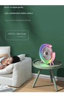 Masaüstü Vantilatör Usb Şarjlı Rgb Led Işıklı 3 Kademeli 180° Ayarlanabilir Soğutucu Fan Pembe - 3