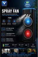 Vothoon Çift Başlıklı Sprey Fan Nemlendirici Ve Renkli Led Işıklı Siyah - 2