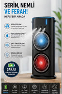 Vothoon Çift Başlıklı Sprey Fan Nemlendirici Ve Renkli Led Işıklı Siyah - 3