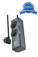 67w Hızlı Şarjlı Akıllı Çoklu Priz – 2000w Güç, 2 Usb-c + 2 Usb-a Çıkışlı, Telefon & Laptop Uyumlu - 1