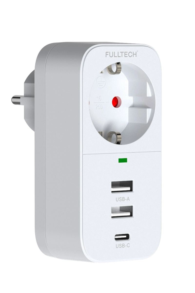 Vothoon 2.4a Çıkışlı 2xusb 1xtype-c Tekli Priz Ftr-17