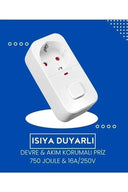 Vothoon Isıya Duyarlı Devre Ve Akım Korumalı Duvar Tekli Anahtarlı Priz Fiş 16a/250v 750 - 3