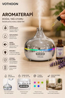 Gümüş Vazo Model Rgb Işıklı Hava Nemlendirici & Aromaterapi Difüzör – 550 Ml Kumandalı - 4