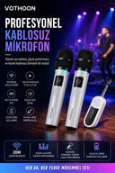 Kablosuz Karaoke Çift Mikrofon 6.5 Mm Sahne Parti Düğün Aktivite Amfi Hoparlör - 3