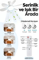 6 Kanatlı 3 Kademeli Led Aydınlatmalı Uzaktan Kumandalı Tavan Vantilatörü - 2