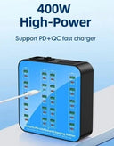 40 Portlu 400w Hızlı Şarj İstasyonu 20x Usb + 20x Type-c Pd Çıkışlı Şarj Cihazı - 4