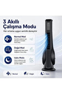 Turbo Smart Akıllı Fan Led Ekranlı Kumandalı 90° Hareketli Serinletici Soğutucu Kule Tipi Vantilatör - 2