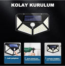 100 Led Dış Mekan Solar Aydınlatma Fotoselli Solar Lamba Hareket Sensörlü - 4