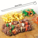 10 Adet Paslanmaz Çelik Mangal Şişi Seti – 20 Cm Metal Çöp Şiş Ve Izgara Şişleri - 1