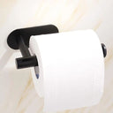 Kendinden Yapışkanlı Tuvalet Kağıtlığı – Mat Siyah Modern Banyo Rulo Askısı - 2