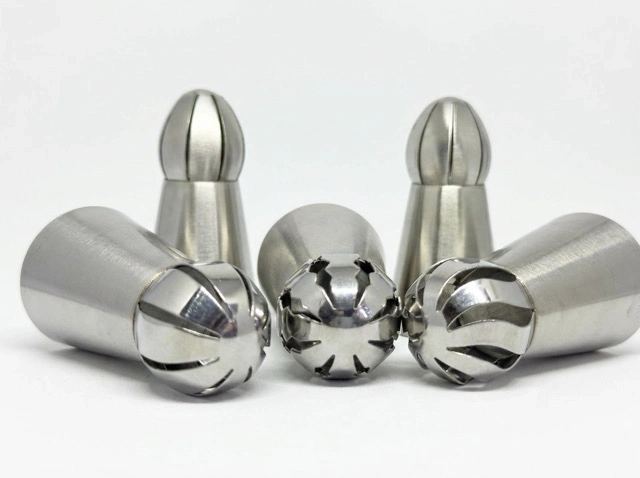 5'li Profesyonel Rus Top Duy Ucu Seti – 5.9 Cm Büyük Boy Paslanmaz Çelik Krema Sıkma Ve Fırfır Uçları