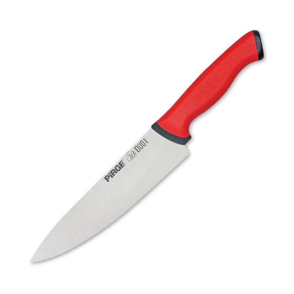 34161 Duo Şef Bıçağı 21 Cm - Kırmızı Kaymaz Sap