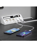 5’li Akım Korumalı Priz 2500w | 2 Usb + 2 Type-c Hızlı Şarj | Led Gece Lambalı | Dokunmatik Beyaz - 3