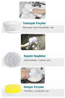 Şarjlı Elektrikli Temizlik Fırçası Mutfak Banyo Lavabo Ve Küvet İçin Çok Amaçlı Döner Fırça - 3