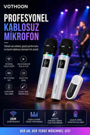 Kablosuz Karaoke Çift Mikrofon 6.5 Mm Sahne Parti Düğün Aktivite Amfi Hoparlör - 3
