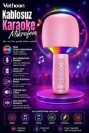 Çocuk Ve Yetişkin Karaoke Mikrofonu Kablosuz Rgb Ambiyans Işığı Ses Değiştirme Modlu Hoparlör - 1