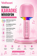 Çocuk Ve Yetişkin Karaoke Mikrofonu Kablosuz Rgb Ambiyans Işığı Ses Değiştirme Modlu Hoparlör - 3