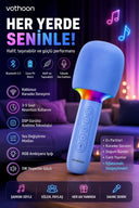 Çocuk Ve Yetişkin Karaoke Mikrofonu Kablosuz Rgb Ambiyans Işığı Ses Değiştirme Modlu Hoparlör - 1