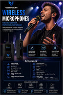 Wireless Mikrofon Sistemi Uhf Kablosuz El Mikrofonu Profesyonel Ses Performansı 50 Mt Menzil - 2
