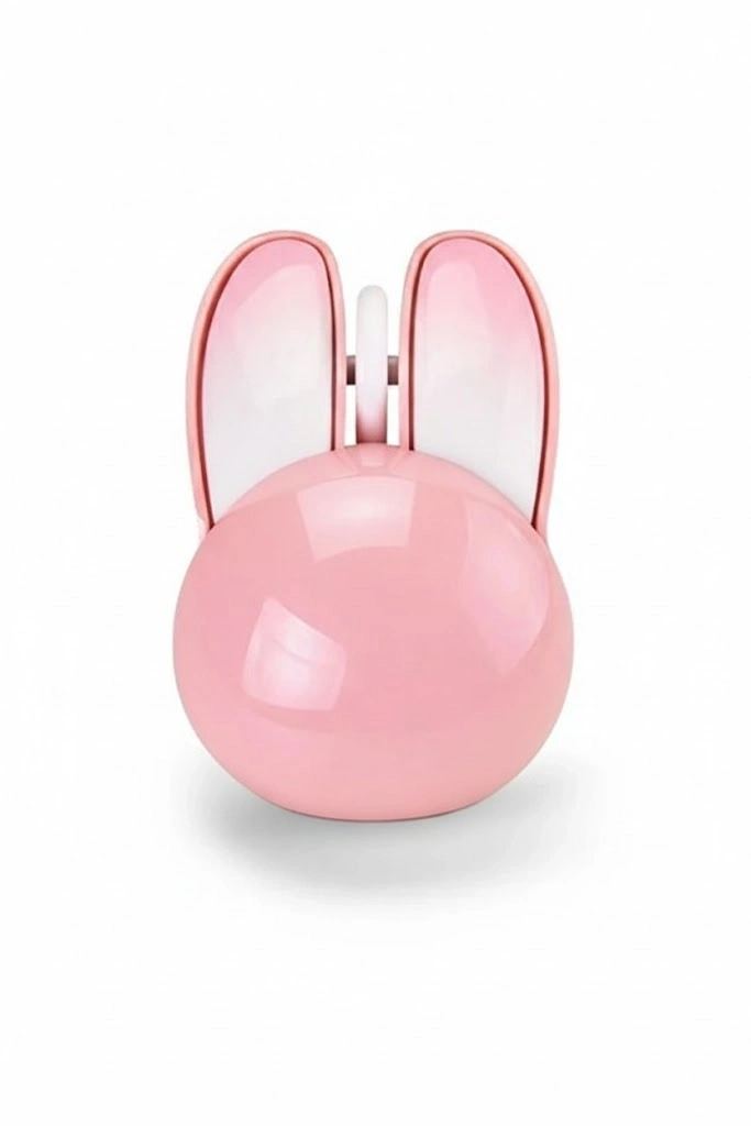 Tavşan Figürlü Kablosuz Mouse Pil Dahil Etiket Hediyeli Pembe
