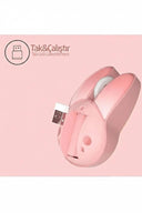 Tavşan Figürlü Kablosuz Mouse Pil Dahil Etiket Hediyeli Pembe - 4