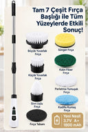 Turbo Clean Elektrikli Temizlik Fırçası 7 Başlıklı Kablosuz Şarjlı Döner Fırça - 3