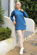 Yeni Stil Mavi Arma Detay Tunik 10020 - 2