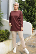 Yeni Stil Kahve Arma Detaylı Tunik 10020 - 2