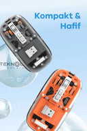 Bluetooth Usb Çift Modlu Sessiz Mouse, Şeffaf Mıknatıslı Kapaklı, Type-c Şarjlı, Dpı Ayarlı, Kablosuz 10m Çekim Mesafeli, Masaüstü Kısayol Tuşlu, Taşınabilir Şarjlı Mouse Turuncu - 2