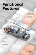 Bluetooth Usb Çift Modlu Sessiz Mouse, Şeffaf Mıknatıslı Kapaklı, Type-c Şarjlı, Dpı Ayarlı, Kablosuz 10m Çekim Mesafeli, Masaüstü Kısayol Tuşlu, Taşınabilir Şarjlı Mouse Beyaz - 3