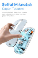 Bluetooth Usb Çift Modlu Sessiz Mouse, Şeffaf Mıknatıslı Kapaklı, Type-c Şarjlı, Dpı Ayarlı, Kablosuz 10m Çekim Mesafeli, Masaüstü Kısayol Tuşlu, Taşınabilir Şarjlı Mouse Beyaz - 4