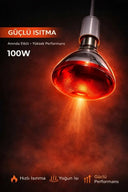 100w Isıtıcı Ampul Kırmızı Isı Lambası Civciv Kümes Kuluçka E27 Duy Isıtma Ampulü - 3