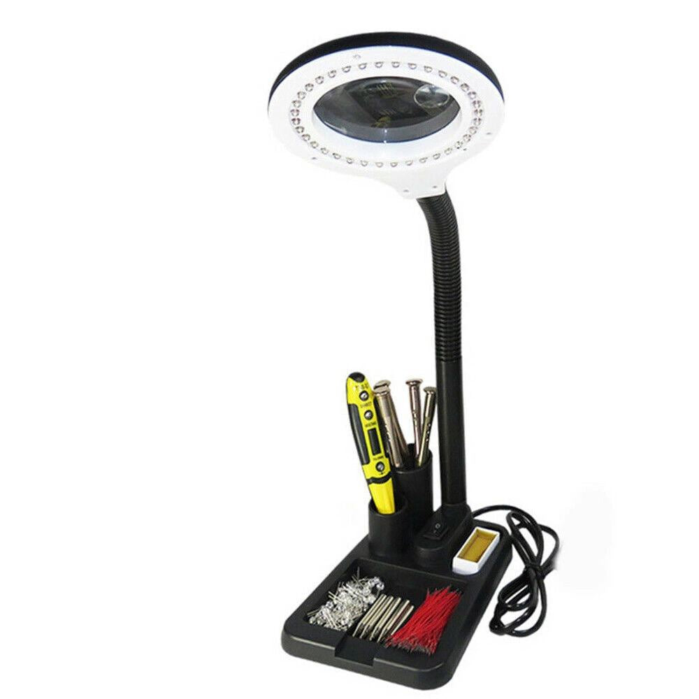 Nikula-esnek 5x /10x,40 Led Işıklı Büyüteç ,lamba Büyüteç Okuma, Çalışma Lehim Masa Lambası A808