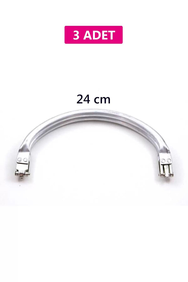 Gizli Metal Oval Çanta Bursu – 3 Adet - 24 cm - Metal Çanta Aparatı Çanta Aksesuarı