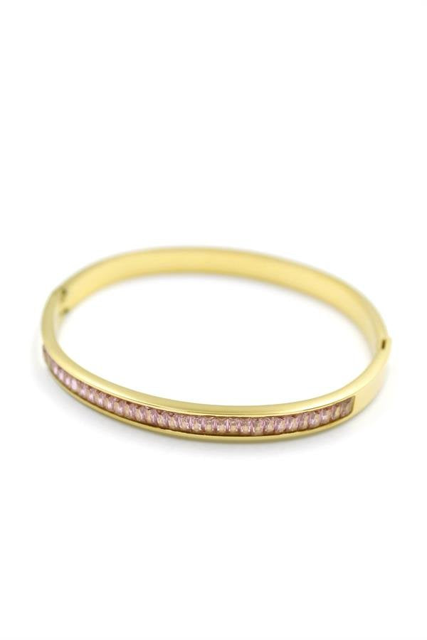 Baget Taşlı Bilezik - Pembe - Pembe