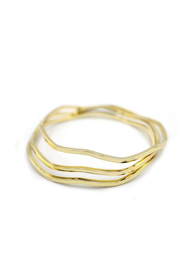 Zigzag Ajda Bilezik-60mm - Altın - Altın