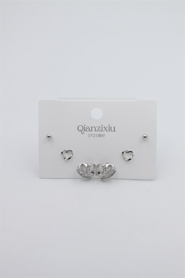 Çoklu Set Küpe - Gümüş - Gümüş