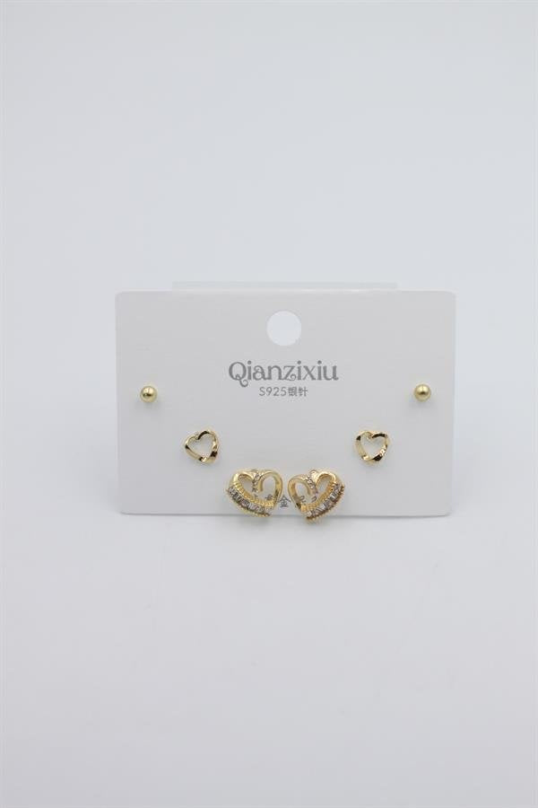 Çoklu Set Küpe - Altın - Altın